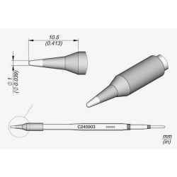 C245-903 grot do lutownic z kolbą T245 stożek 1,0mm AIXUN