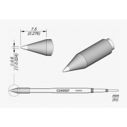 C245-937 grot do lutownic z kolbą T245 stożek gruby 0,6mm AIXUN