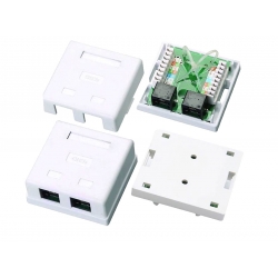 Gniazdo RJ45 8P8C Kat5e 2 portowe E0276