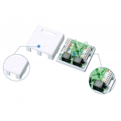 Gniazdo RJ45 8P8C Kat5e 2 portowe E0276