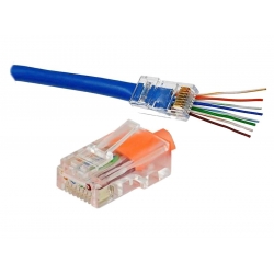 Wtyk RJ45 kat5E drut pass through E5849