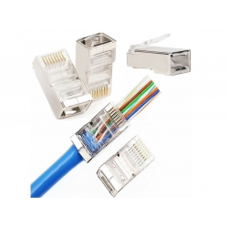 Wtyk RJ45 kat6 drut pass through ekran E5944