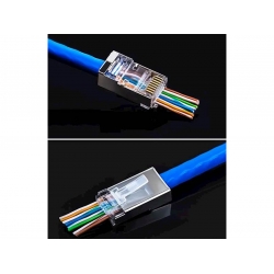 Wtyk RJ45 kat6 drut pass through ekran E5944