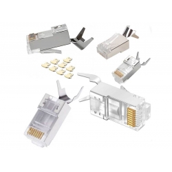 Wtyk RJ45 kat6 kat7 pass through ekran ext. 10 sztuk E5945