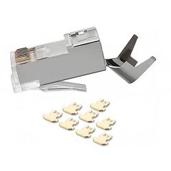 Wtyk RJ45 kat6 kat7 pass through ekran ext. 10 sztuk E5945