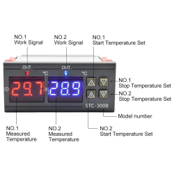 Termostat cyfrowy STC-3008 regulator temperatury i wilgotności 230VAC