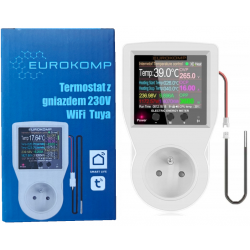 Termostat z gniazdem 230V WiFi Tuya Smart Eurokomp
