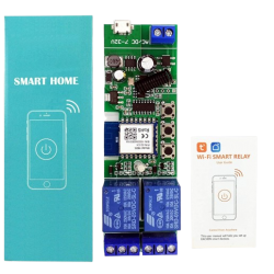 2-kanałowy moduł przekaźnika WiFi z RF433 7-32V AC/DC Tuya Smart Life