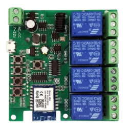4-Kanałowy moduł przekaźnika WiFi z RF433 5V / 7-32V AC/DC Tuya Smart Life