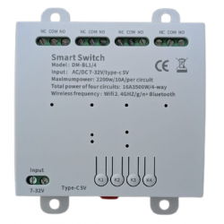4-kanałowy moduł przekaźnikowy  WiFi + Bluetooth DM-BL1/4