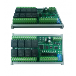 8-kanałowy moduł przekaźnikowy IO RS485 Modbus RTU 24V z obudową DIN