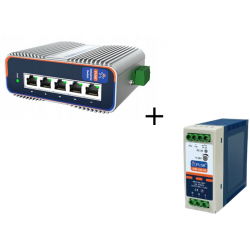USR-ISG1005P 5-portowy przemysłowy switch PoE z zasilaczem 60W DIN PUSR