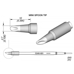 C245-931 grot do lutownic z kolbą T245 minifala 2.7 mm JBC