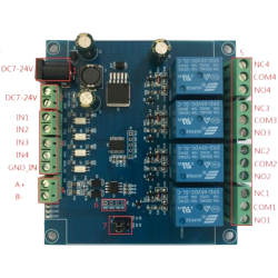 Moduł przekaźnikowy Modbus RTU 4-kanałowy RS485/TTL UART