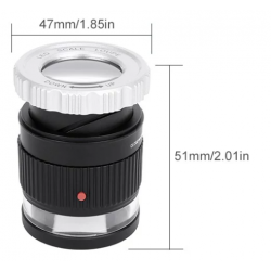 Lupa z podświetleniem LED i UV 30X metalowa cylindryczna biała