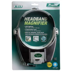 MA-016 lupa nagłowna z podświetleniem 1.8x - 4.8x LED Pro'sKit