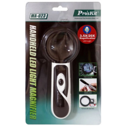 MA-023 lupa ręczna z podświetleniem 3.5x / 20x LED Pro'sKit