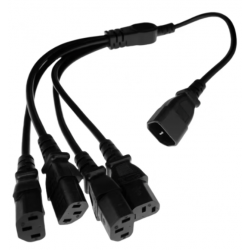 Rozdzielacz kabla komputerowego 230V splitter gniazdo C14 - 4x wtyk C13
