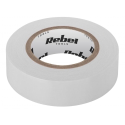 Taśma izolacyjna klejąca REBEL 0,13 mm x 19 mm x 10 yd biała NAR0430