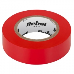 Taśma izolacyjna klejąca REBEL 0,13 mm x 19 mm x 20 yd czerwona NAR0432