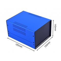 Metalowa obudowa do przyrządów 195 x 150 x 110 mm niebieska OBD-017