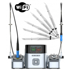 Stacja lutownicza Smart T420D WIFI dwukanałowa + 2 kolby T210 T115 + 6 grotów Aixun