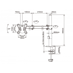 Uchwyt do monitora biurkowy UDT-C012 13-27