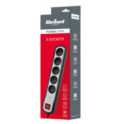 Listwa zasilająca 5 gniazd 5m Rebel