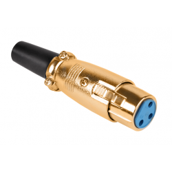 Wtyk mikrofonowy żeński GOLD XLR 3-pin