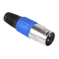 Wtyk mikrofonowy męski XLR 3-pin niebieski