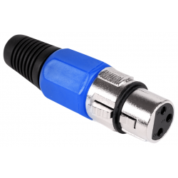 Wtyk mikrofonowy żeński XLR 3-pin niebieski