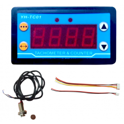 Cyfrowy tachometr i licznik 2w1 30-80000 RPM z alarmem i czujnikiem Halla