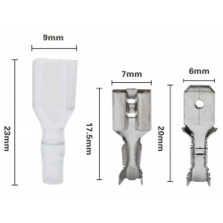 Zestaw konektorów 6,3mm + koszulki 100 sztuk ZLA0984