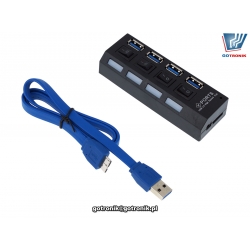 HUB rozdzielacz USB 3.0 port x4 aktywny AK244B