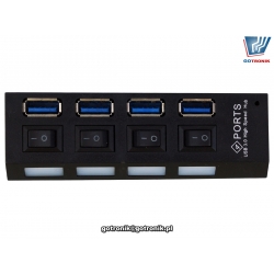 HUB rozdzielacz USB 3.0 port x4 aktywny AK244B