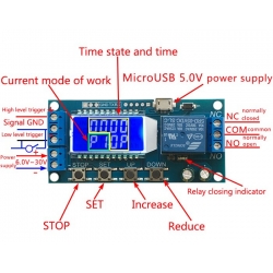 Moduł przekaźnikowy czasowy opóźnionego załączenia sterowany zewnętrznym wyzwalaniem sterowaniem XY-LJ02 BTE-670