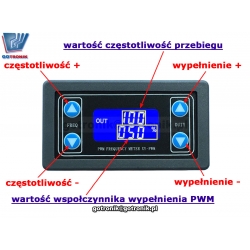 Sterownik PWM 3,3V-30V 1Hz-150kHz + UART