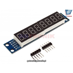 Wyświetlacz 7-segmentowy LED 8 cyfr sterowny SPI MAX7219 BTE-849