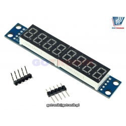 Wyświetlacz 7-segmentowy LED 8 cyfr sterowny SPI MAX7219 BTE-849