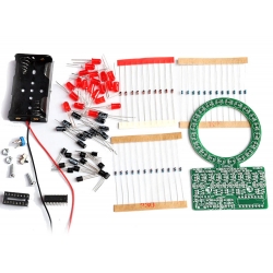 Płynące światło po okręgu LED czerwone KIT/DIY BTE-995
