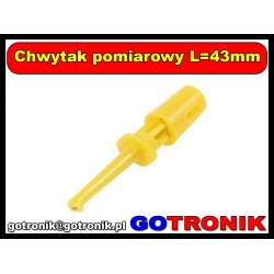 Chwytak pomiarowy haczyk L=43mm żółty