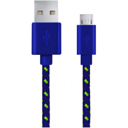 Kabel USB MICRO A-B 1M oplot granatowy