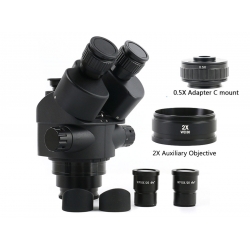 Trinokular do mikroskopu 7X-45X + soczewka 2X (7X-90X) ELEK-244
