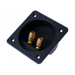 Gniazdo głośnikowe banan 2 pin kwadratowe 81mm x 81mm GNI0240