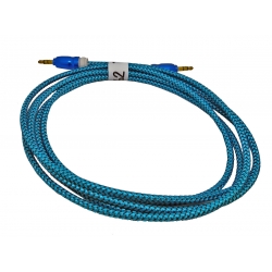 Kabelek audio minijack nylon 2m aluminium AUX GOT-062