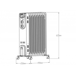 Grzejnik olejowy 2500W biały GRZ-002