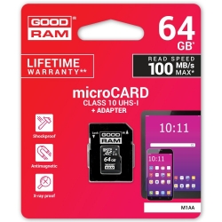 Karta pamięci GOODRAM microSD (microSDHC) 64GB class 10 UHS-I + adapter SD