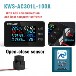 KWS-AC301L-100A wielofunkcyjny miernik elektryczny z RS485 - otwierany transformator