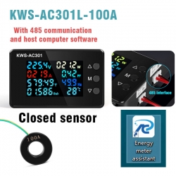 KWS-AC301L-100A wielofunkcyjny miernik elektryczny z RS485 - zamknięty transformator