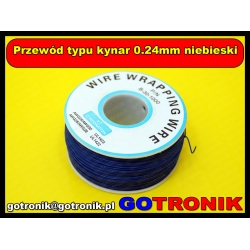 Przewód typu kynar 0.24mm niebieski 1m